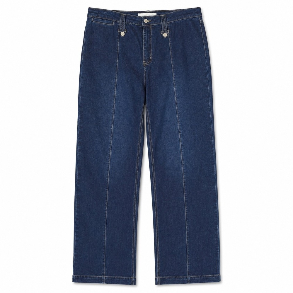 Cato Est 1946 Denim Jeans Womens 14 Hi Rise Wide Leg Crop‎ Dark Wash 32x26